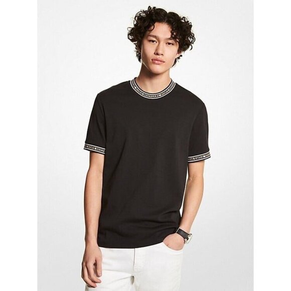 Michael Kors Men's Embroidered Logo Trim Crew Neck T-Shirt KR1506KFV4 M - Picture 1 of 12